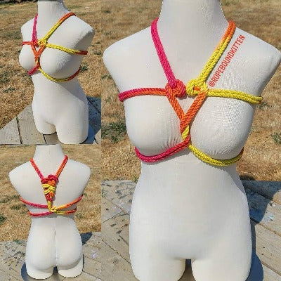 Red/orange/yellow cotton 3ply rope – Ropeboundkitten