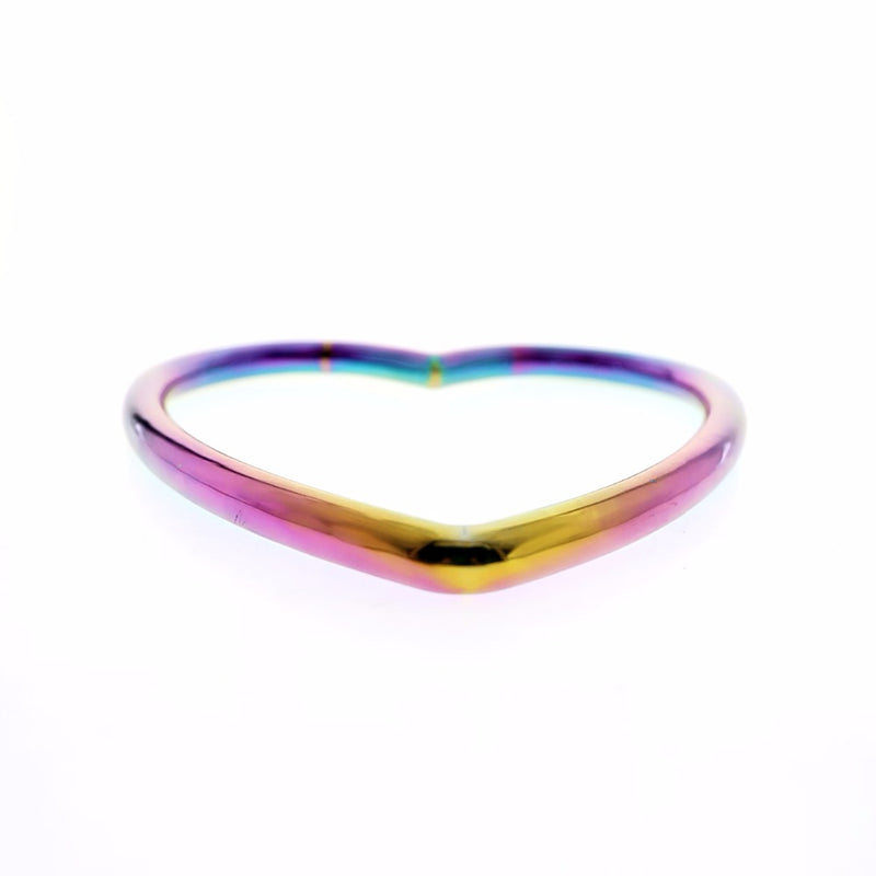 Rainbow Shibari Heart Ring  Stainless Steel