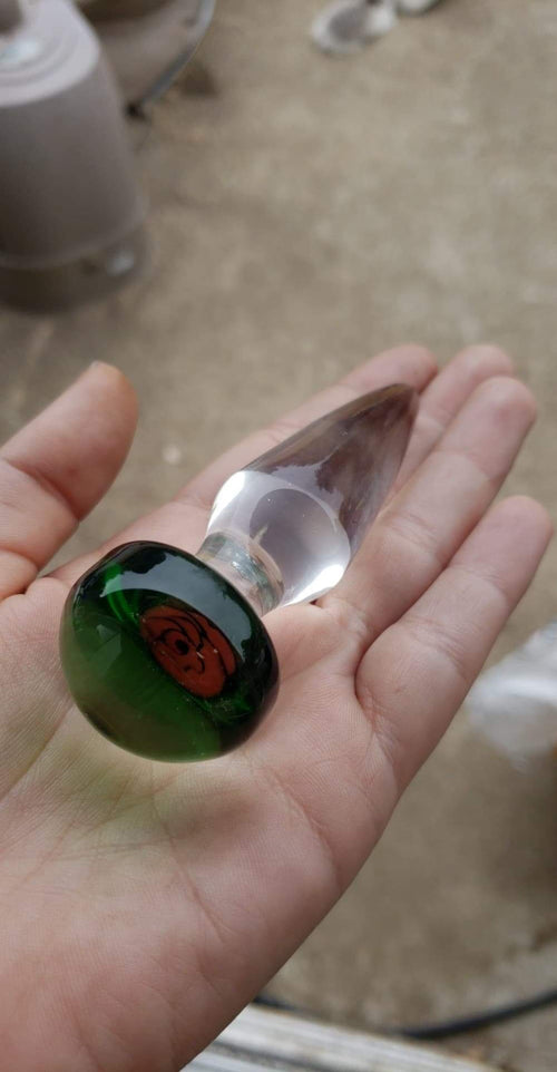 Rose glass plug